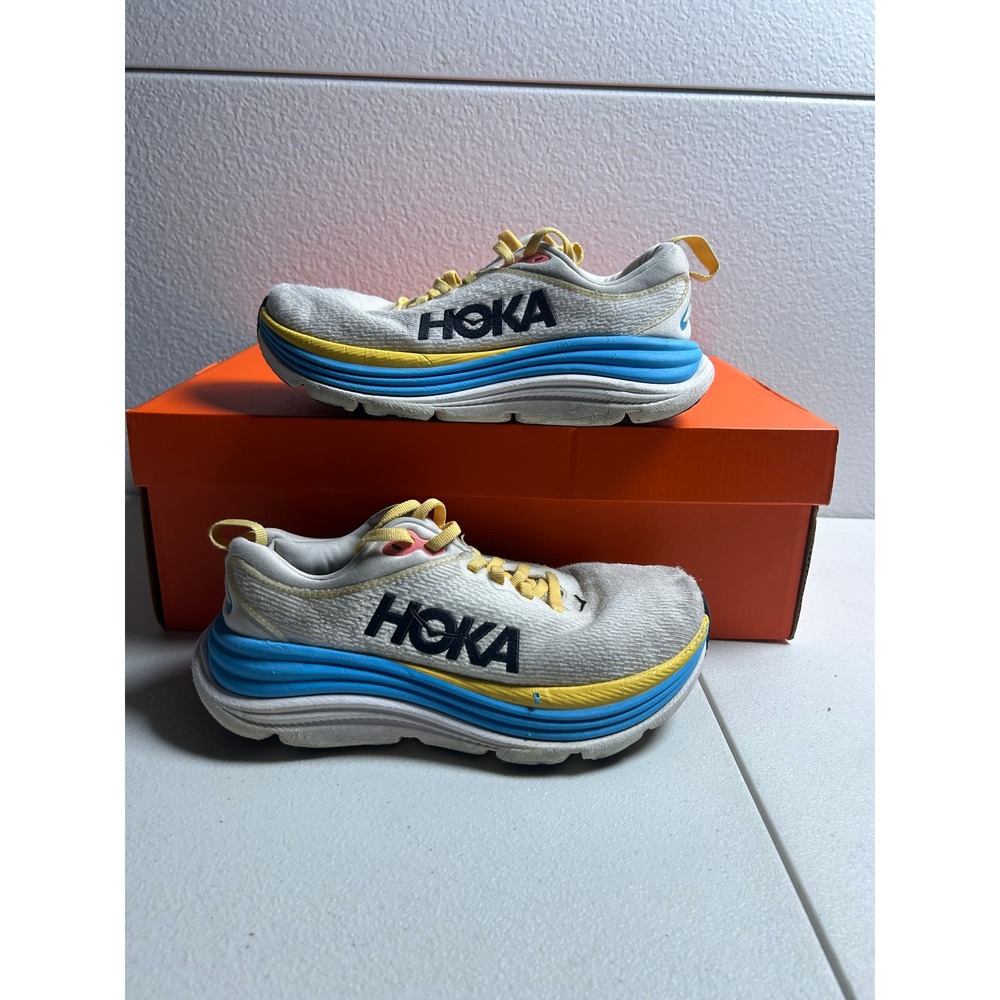 Hoka Gaviota 5 Bright White Sky Blue Womens 5 Mens 4 #2920